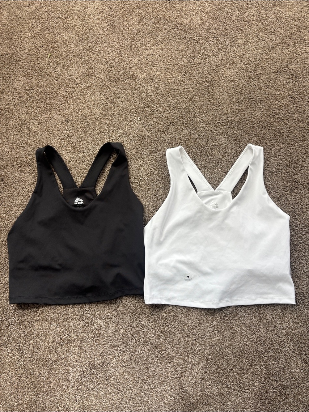 Reebok Black & White Racerback Crop Tank Pair